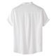 thumbnail image 3 of Camisas De Vestir Para Hombre Azul Camisa informal para hombre, parte superior sólida, camisa suelta, manga corta, cuello levantado, camisa con botones (White, XXL), 3 of 6