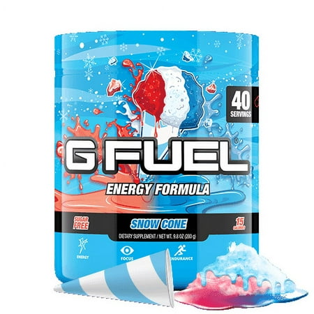 G Fuel Elite Energy and Endurance Powder Tub, Snow Cone, 40 Servings