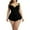 Black, variant on Women's Oversizes One-Piece Swimsuit with Heart-Shaped Neckline and Flared Hem Design, Form-Fitting Silhouette with High-Quality Stretch Fabric