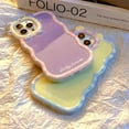 thumbnail image 5 of Cute Women Case for iPhone 14 Pro, Kawaii Phone Case for iPhone 14 Pro with Sweet Candy Color Back and Curly Wave Frame, Lovely Purple Girly Case for iPhone 14 Pro Soft TPU Shockproof, 5 of 14