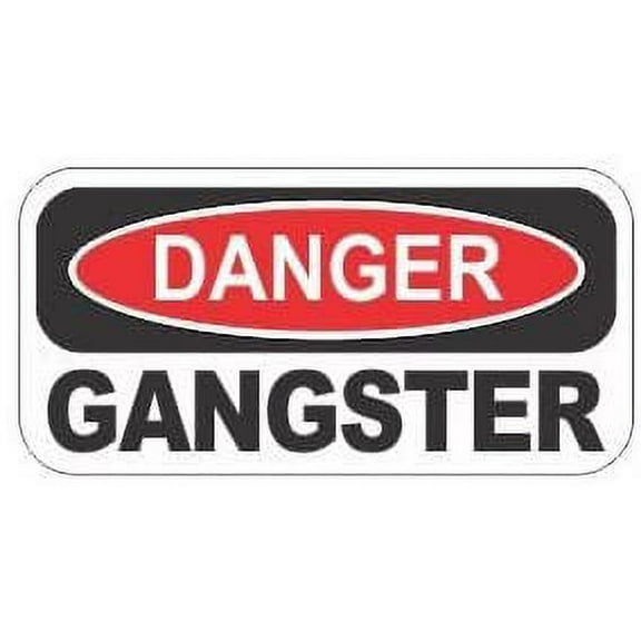 Pair of Danger gangster funny hard hat/helmet stickers
