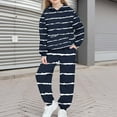 thumbnail image 2 of MKOSPLRT Kids Sweatsuits 2 Piece Set Striped Tracksuits Fleece Hoodies Jogger Sweatpants Baggy Fall Outfits with Pocket 4-15Y, 2 of 6