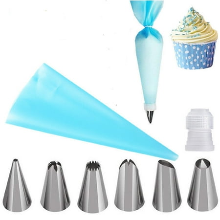 

8 Ps Piping Bag and Tips Cake Decorating Supplies Kit Icing Tips with Pastry Bag Cake Decorating Kit Set Tools Bags Piping Tips Pastry Icing Bags Nozzles TIKA