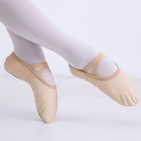 

Girls Ballet Dance Shoes Non-slip Soft Sole No-Tie Ballet Slippers For Performance