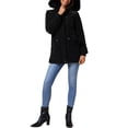 thumbnail image 2 of Abrigo de invierno grueso tipo puffer para mujer INSPIRE CHIC con capucha de piel sintética removible, chaqueta parka cálida, color negro, 2 of 6