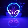 thumbnail image 1 of Lámpara LED Alien Neon Signs Light Wall Decor Art para dormitorio Halloween (azul rosa) Ndcxsfigh Nuevos Originales, 1 of 8
