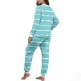 thumbnail image 4 of FAHXNVB Fleece Pajama Sets for Womens 2 Piece Soft Warm Fluffy Fuzzy Pajama Set Cute Striped Long Sleeve Cozy Winter Pj Outfits with Pockets, 4 of 6