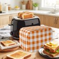 thumbnail image 3 of Orange Checkered Toaster Cover 2 Slice, Thanksgiving Fall Buffalo Plaid Rustic Dustproof Bakeware Oven Protector with Top Hook, Waterproof Small Kitchen Appliance Toasters Dust Cover, 12"x7.5"x8", 3 of 9