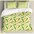 thumbnail image 3 of Playroom Duvet Cover Set, Banana Leaves Yummy Tropical Fruit Vacation Climate Print, Decorative 2 Piece Bedding Set with 1 Pillow Shams, Twin Size, Fern Green Yellow, by Ambesonne, 3 of 3