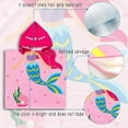 thumbnail image 2 of Kids Hooded Beach Towel, Cartoon Mermaid Poncho for Girls, Super Absorbent Toddler Bath Towel for 3-8 Years Old, 2 of 4