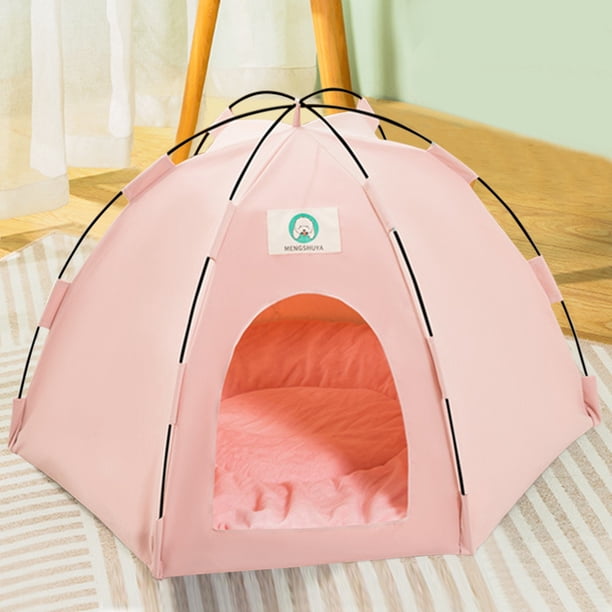 Tienda De Campaña Para Gatos Tienda de campaña para gatos, perrera transpirable para perros y gatos, casa para perros, suministros para mascotas (M) rosa