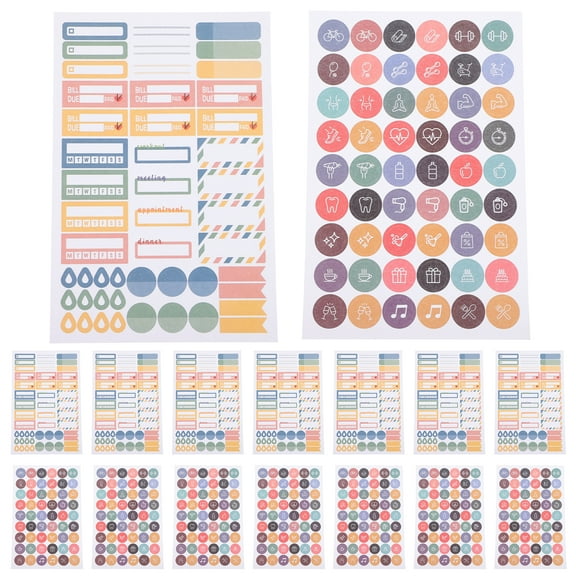 OUNONA 16 Sheets Reward Motivational Stickers Fitness Plan