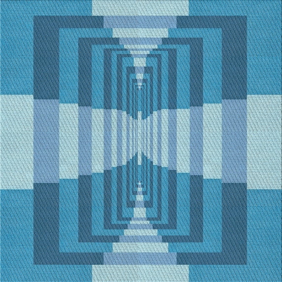 Ahgly Company Machine Washable Indoor Square Transitional Blue Diamond Blue Area Rugs, 5' Square