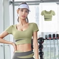 thumbnail image 5 of FLMEI Short Sleeve Croptops for Women Tummy Cross Running Yoga Shirts Womens Workout Fits Snugly Tank Tops S-XXL, 5 of 9