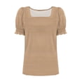 thumbnail image 5 of Wowcloth Women's Casual Short Sleeve T-shirt with Striped Print, Square Neck for Daily Wear, 5 of 5