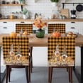 thumbnail image 3 of Gnome Pumpkin Chair Covers Set of 6 Fall Sunflower Welcome Chair Back Covers Stretch Removable Washable Slipcovers Protector for Dining Room Kitchen Party Decor, 3 of 5