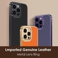 thumbnail image 5 of High quality leather phone case for iPhone 14 Promax metal electroplating lens frame protective cover, 5 of 10