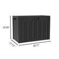 thumbnail image 6 of Decksplore 50 Gallon Lockable Resin Deck Box, Waterproof & UV-Resistant Outdoor Storage Box for Garden Tools and Pool Supplies Storage, Black, 6 of 8