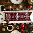thumbnail image 4 of Table Runner Dresser Scarves 90 Inch Long,Christmas Winter Snowflake Red Ripple Linen Dining Table Runners, 4 of 9
