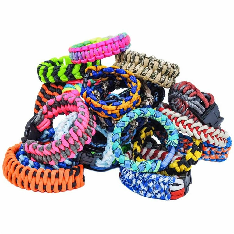 Paracord Survival Bracelet & Project Kit - 550 Parachute Cord, Buckles,  Carabiners, Key Rings - (Starter & Hardware Kits Include Paracord Needle &  Tongs) - Made in USA 