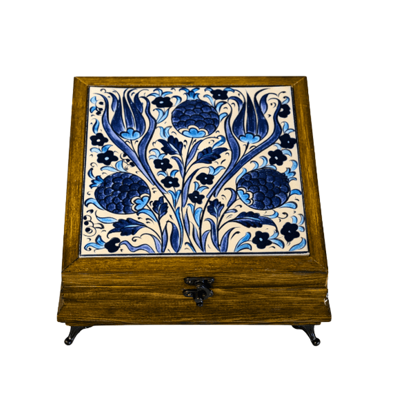 Luxury Handcrafted Wooden Jewelry Box, Inspired Floral Design, Decorative Keepsake