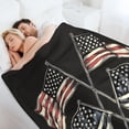 thumbnail image 6 of Vintage American Flag Throw Blanket, Soft Cozy Warm Flannel USA Patriotic Black Blanket for Couch Sofa Bed, 60"x80", 6 of 6