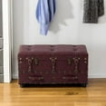 thumbnail image 6 of COZAYH Vintage Storage Bench, Upholstered Wooden Ottoman Bed Chest Box, Magenta, Set of 2, 6 of 8