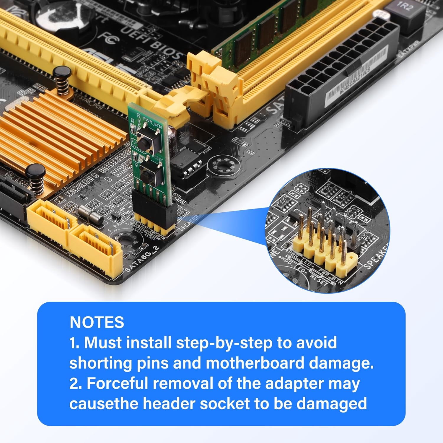 9 reset / power on / off switch board adapter test, suitable for desktop computer motherboards