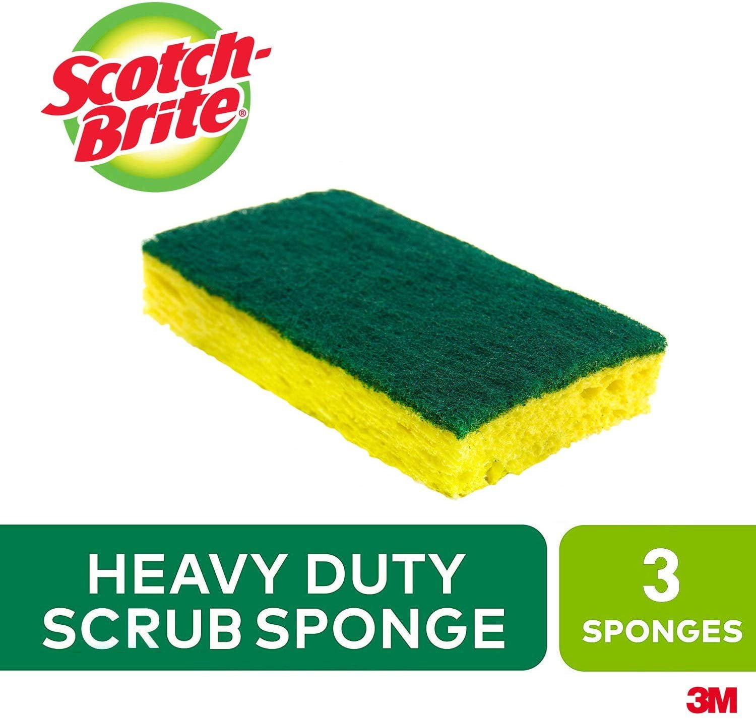 Lot of 30 Yellow Sponge Green Scrubber Scrub Scourer for Wash Clean Dish AD-30 