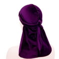 thumbnail image 5 of GPOECD Unisex Solid Color Extra Large Head Wrap Scarf Turban Hat for Men Women Fashion Accessory Sports Outdoor Yoga Running Z8151-Purple,One Size, 5 of 6