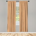 thumbnail image 4 of Ambesonne Geometric Window Curtains, Diagonal Shapes Lines Art, Each 28" W x 84" L, Burnt Orange and Pale Blue, 4 of 4