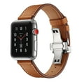 thumbnail image 2 of For Apple Watch Band Genuine Leather Strap Apple Watch 7 6 5 4 3 2 1 SE 45mm 41mm Butterfly Clasp Strap for iWatch 44mm 40mm 42mm 38mm, 2 of 8