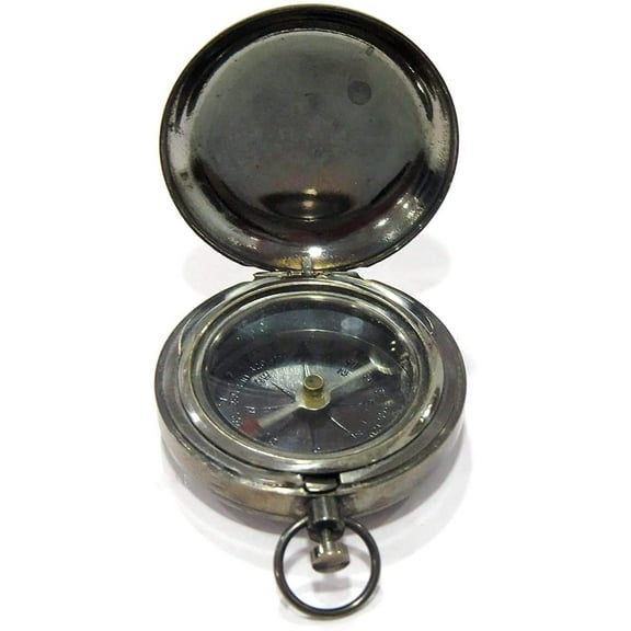 Handmade Brass Push Button Compass Nautical Marine Navigation Antique Pocket Compass