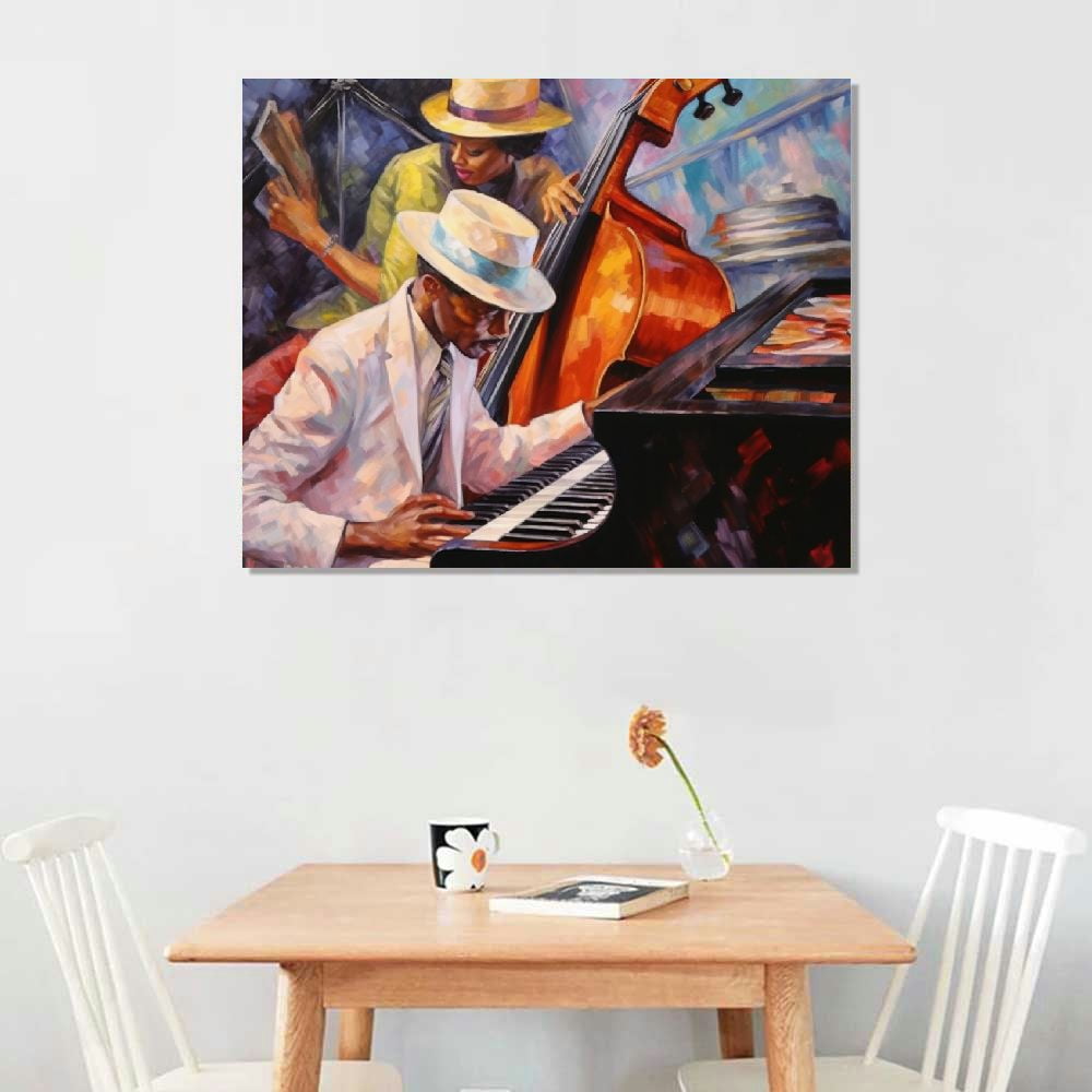 ONETECH Canvas Wall Art Abstract - Orange Painting - Large Artwork Print for Living Room