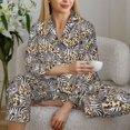 thumbnail image 6 of Vsdgher Zebra Pajamas Set Long Sleeve Sleepwear Womens Button Down Nightwear Pj Sets-Small, 6 of 7