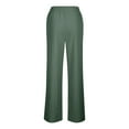 thumbnail image 4 of REALiKUN Cotton Linen Pants Women Bootcut Linen Wide Leg Pants Elastic High Waisted Trousers Palazzo Pants Baggy Lounge Pants, 4 of 5