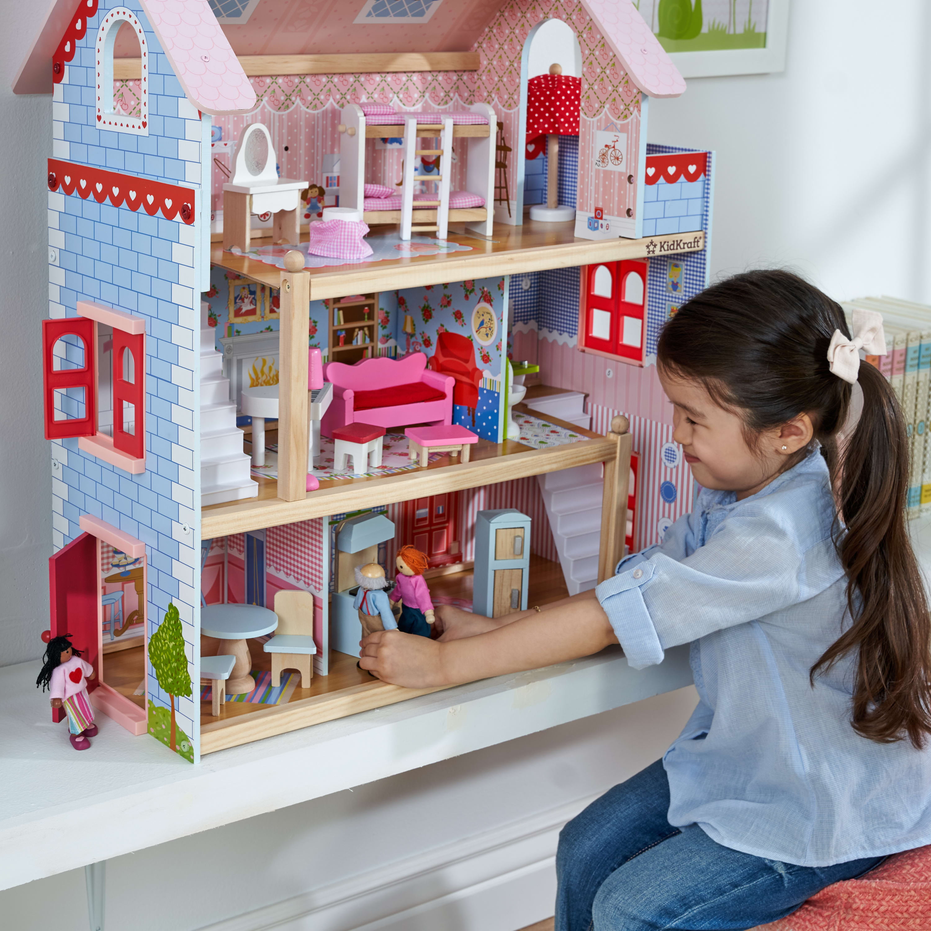 Chelsea Doll Cottage with 16-Piece Furniture Set by KidKraft 