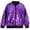 Purple, variant on Fancifize Boys Girls Sparkle Sequins Bomber Jacket, Full Zip Shiny Glitter Y2K Coat for Kids, Party Vintage Fashionale Outerwear