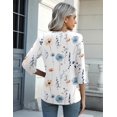 thumbnail image 5 of Camisa túnica Zeagoo holgada con estampado floral de manga 3/4 para mujer, 5 of 5