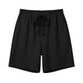 thumbnail image 2 of Jewelreauty Linen Summer Shorts for Women Casual with Pockets Loose Fit Drawstring Elastic Waist Sweatshorts (2XL, Black), 2 of 6