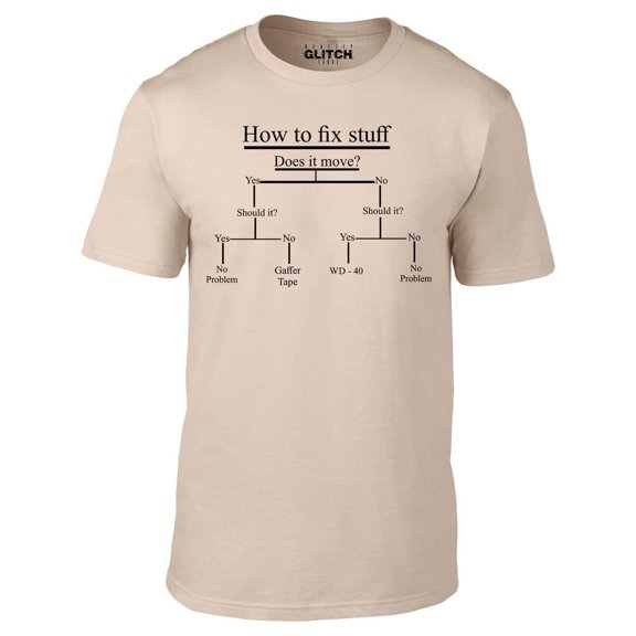 Reality Glitch Men's How To Fix Stuff T-Shirt Funny Graphic Tee DIY Hobby