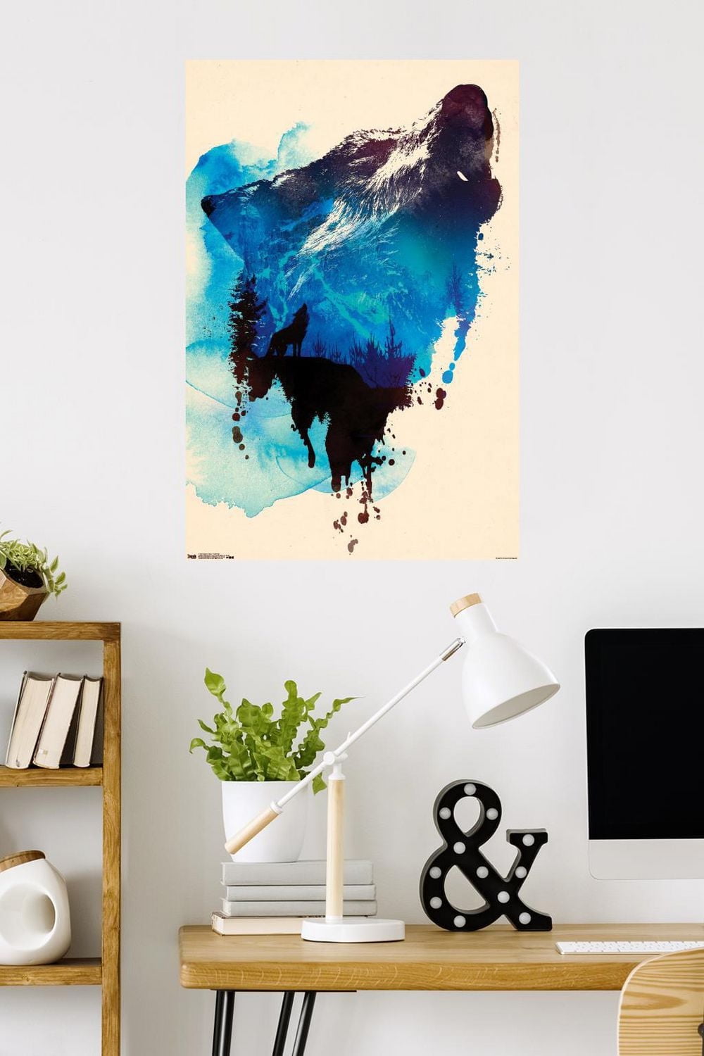 Robert Farkas - Wolf Paint Wall Poster, 22.375" x 34"