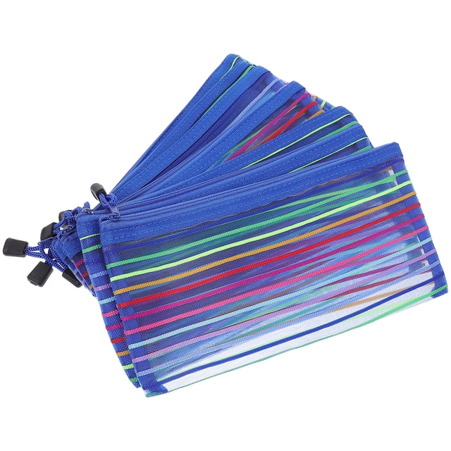 6 Pcs Sacs à Billets Sacs à Argent Sacs de Dépôt de Banque Sacs à Argent Pochettes en Filet à Fermeture Éclair Pochettes à Crayons Sacs à Stylos en Filet