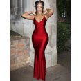 thumbnail image 2 of Weird Puss Sexy Backless Women Evening Maxi Dress Folds V-Neck Sleeveless Coquette Elegant Mermaid Matching Banquet Prom Bodycon, 2 of 10