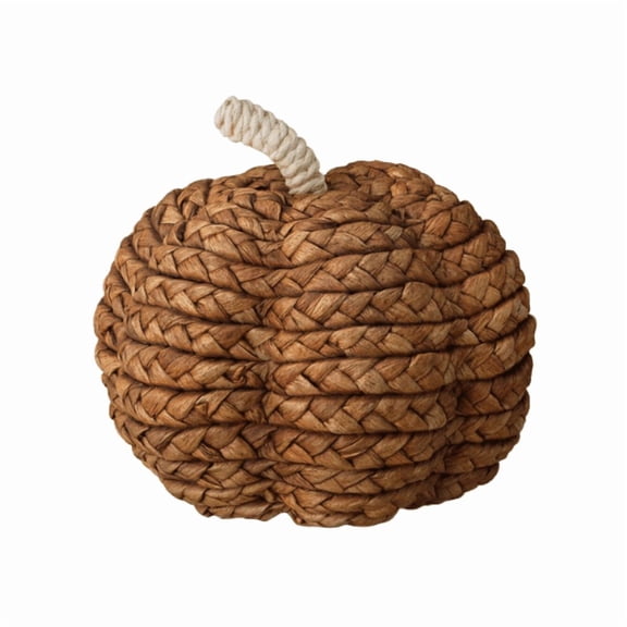 Woven Pumpkin Decoration, 4 Inch, Brown, 2 Pack