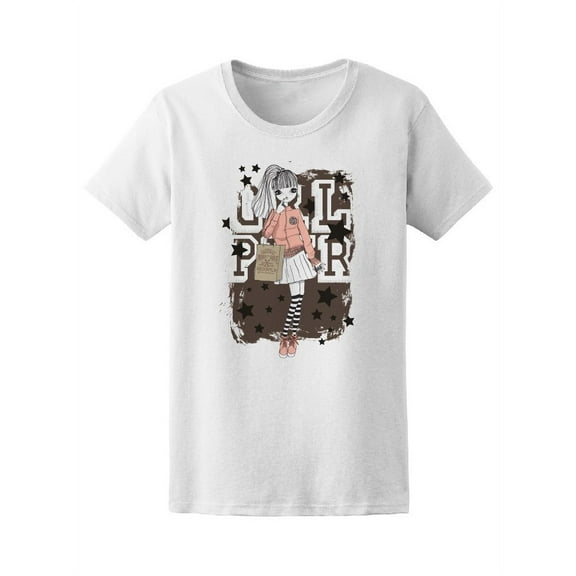 Cute Girl Power T-Shirt Women -Image by Shutterstock, Female Large