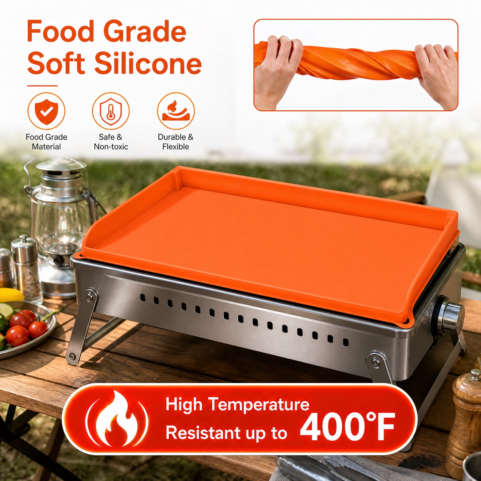 Mibote Griddle Cover Mat for Blackstone 36inch Griddle Accessories Around Protection Silicone Mat