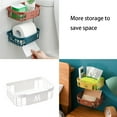thumbnail image 3 of stanreset Recableght Wall -Mounted Storage Rack Hollow Drain Basket Roll Paper Shelf Firm Durable For Kitchen Bathroom Toilet White 1Set, 3 of 6