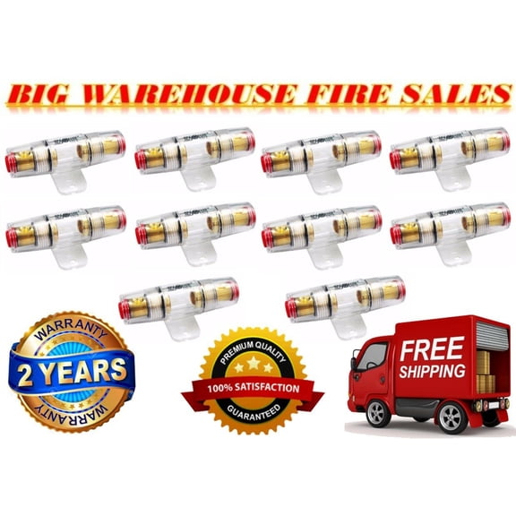10 Patron In-Line AGU Fuse Holder 4/8/10 Gauge AWG In/Out PAGH4 4,8.10G