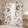 thumbnail image 2 of Feelyou Cute Jungle Hedgehog Black Out Curtains, Rustic Leaves Plant Botanical Curtains Pack of 2 (42x63 Each), Kawaii Animal Bedroom Curtains, Black Out Curtains Decor, 2 of 6